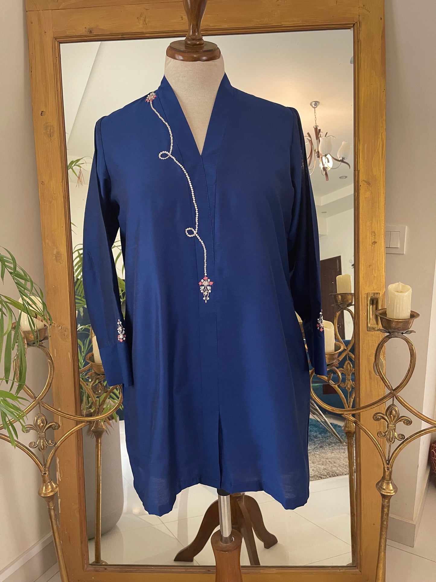 Royal blue with diamanté string