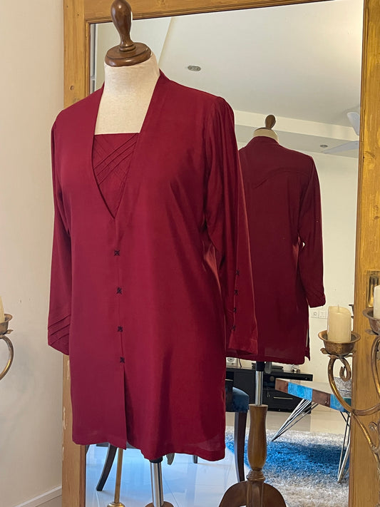 Marronish red Co-ord Set