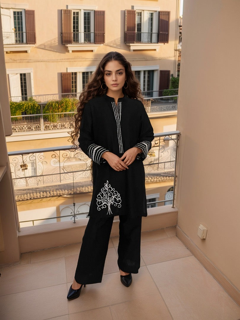 HK57#Black with Swirl Tree