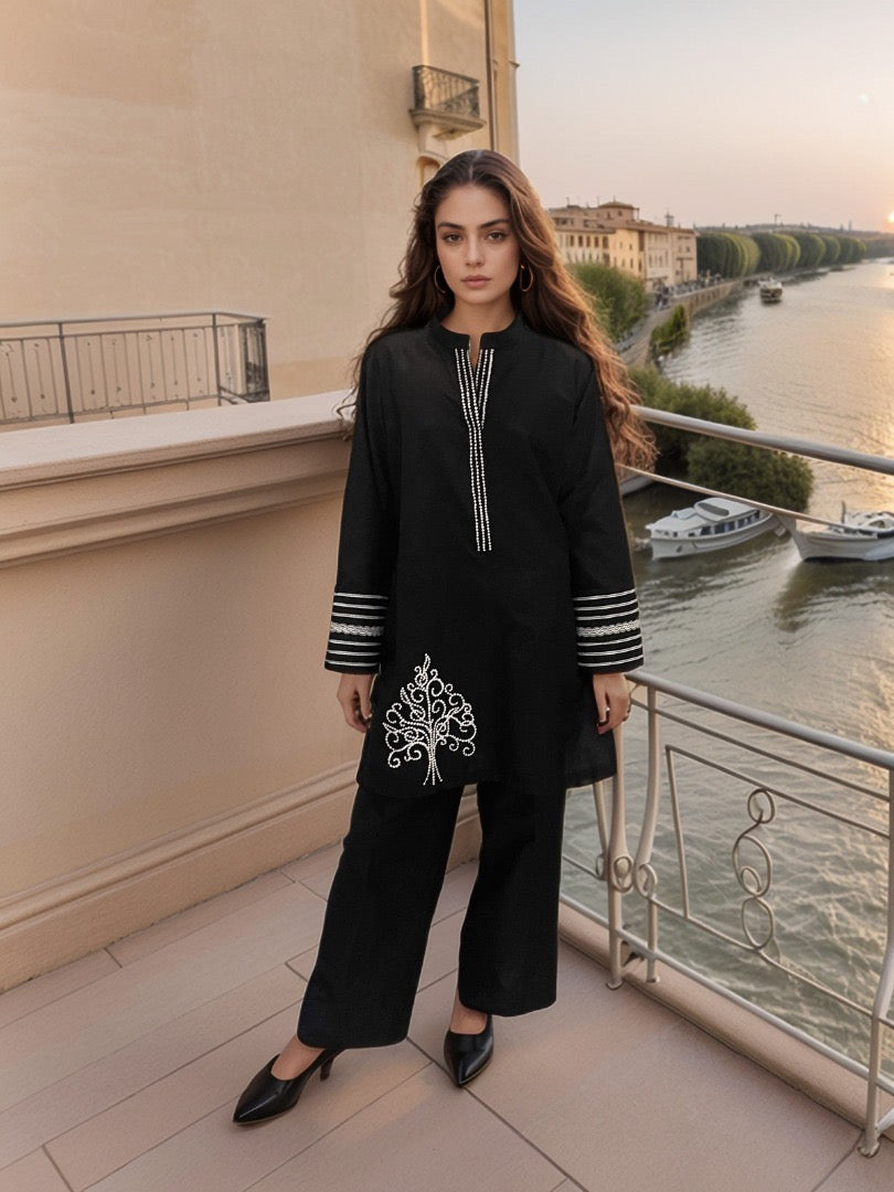 HK57#Black with Swirl Tree