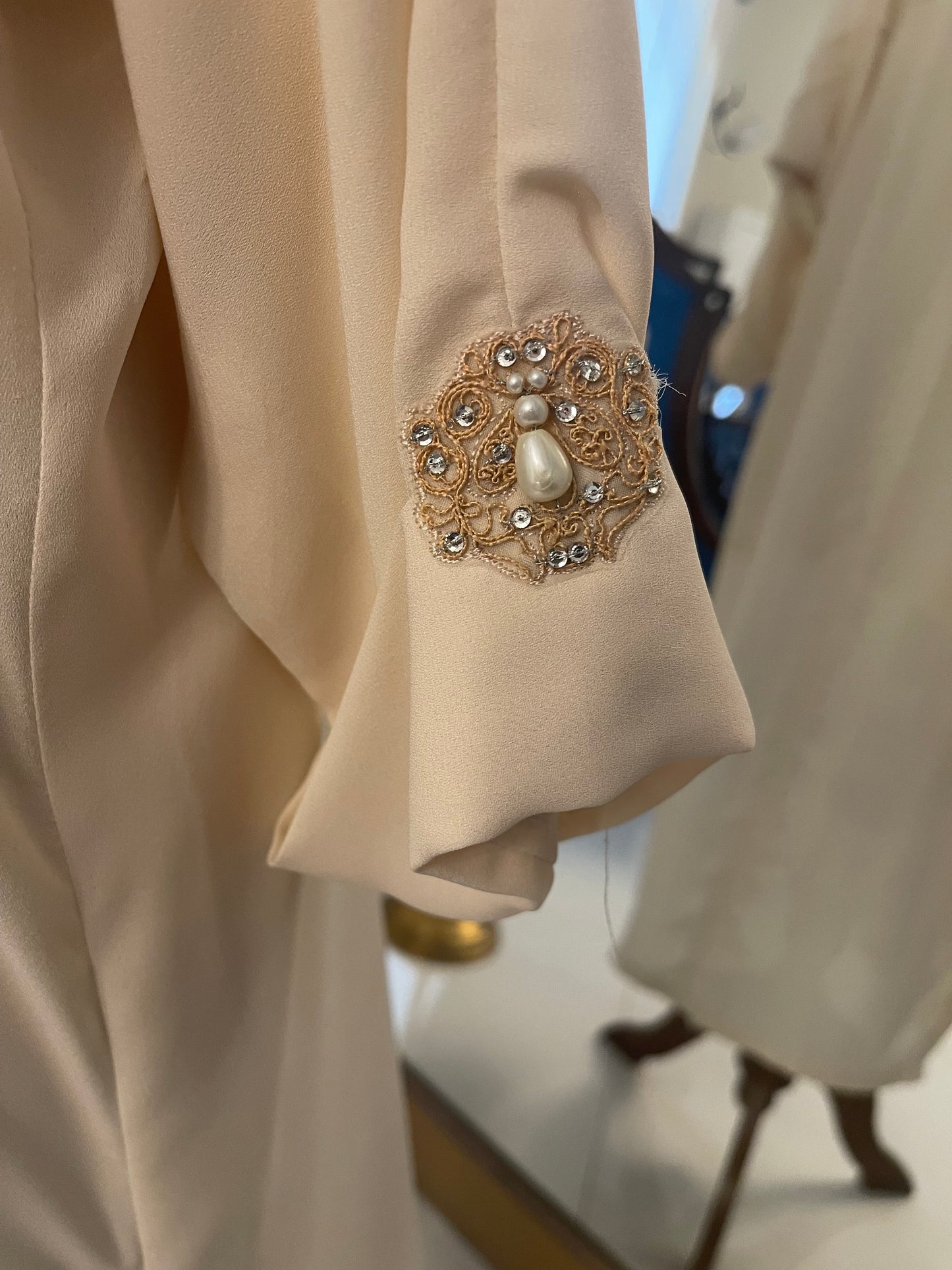 Ivory long Jacket with inner and Culottes