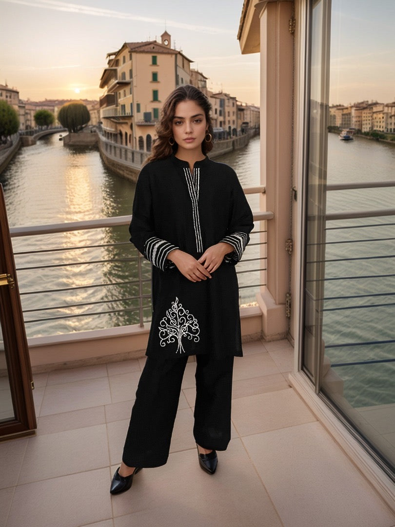 HK57#Black with Swirl Tree