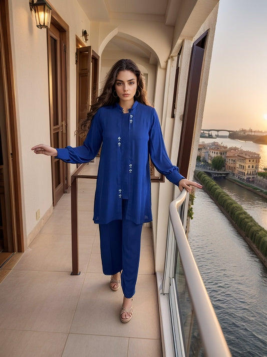 HK 60 Royal blue Georgette