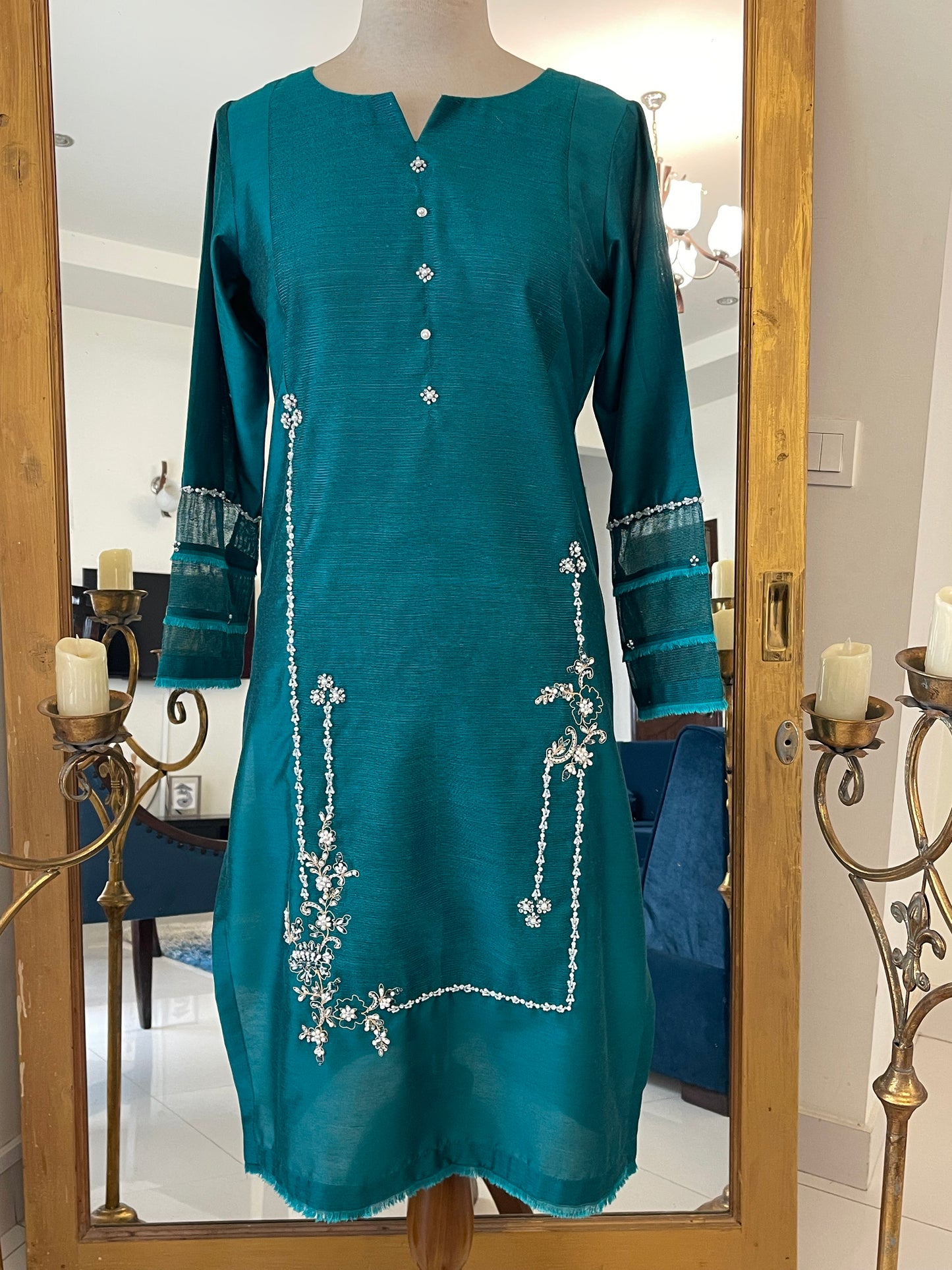 HK47#Sea green & Dirty Pink