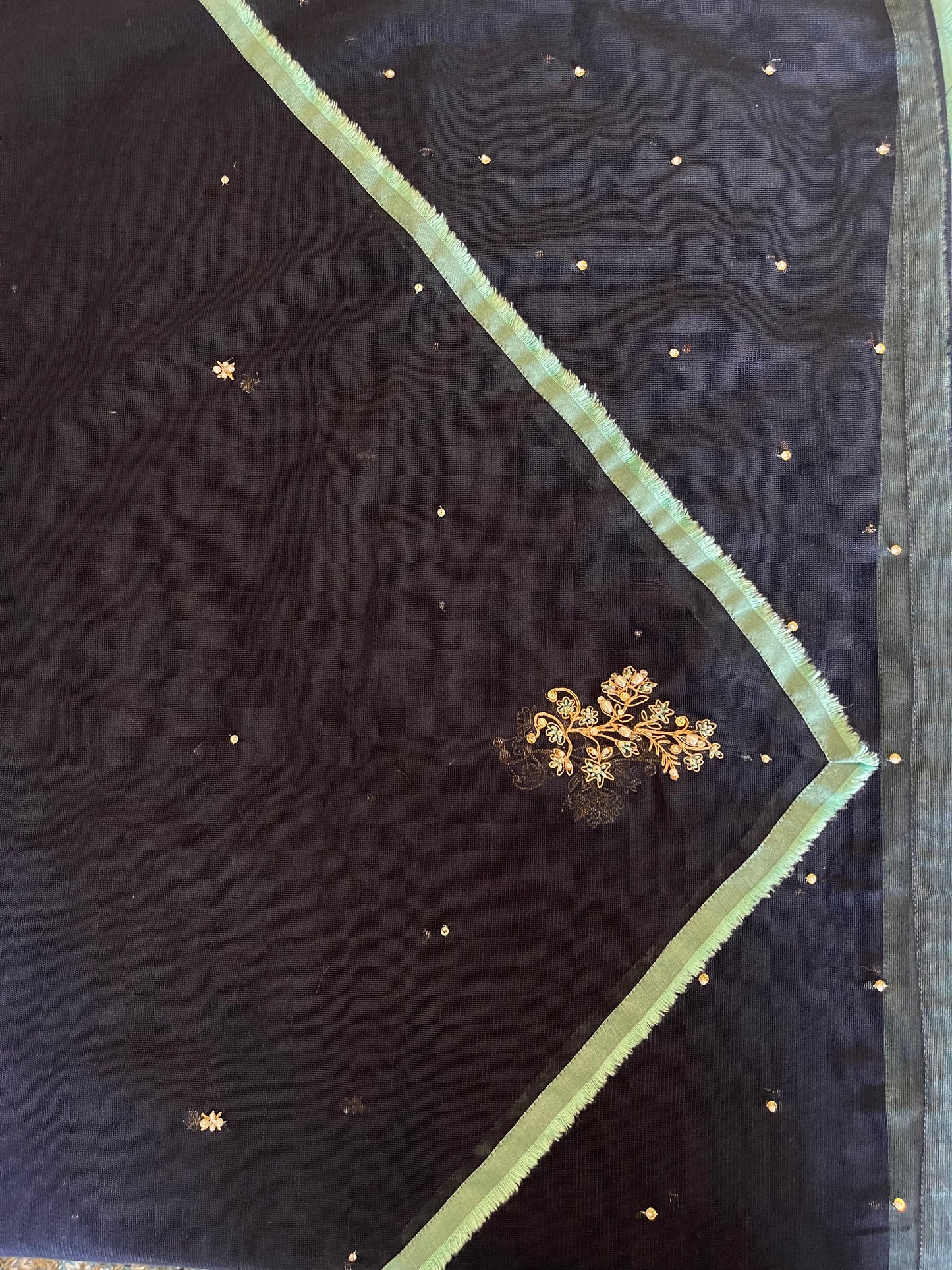 Ferozi blue with Dark blue dupatta