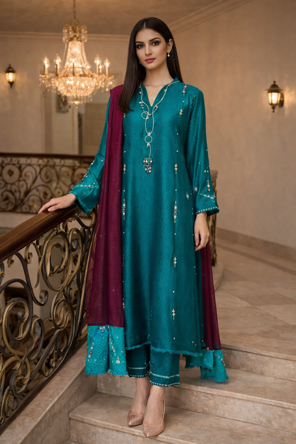 Magenta A-line frock