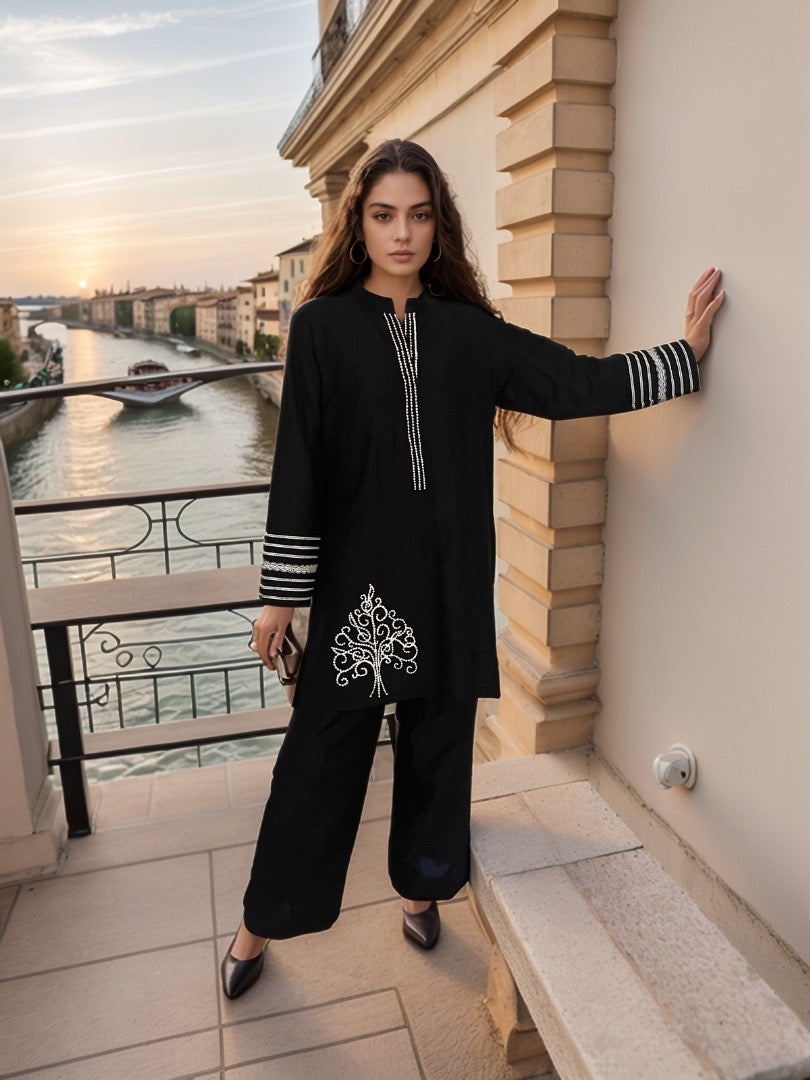 HK57#Black with Swirl Tree