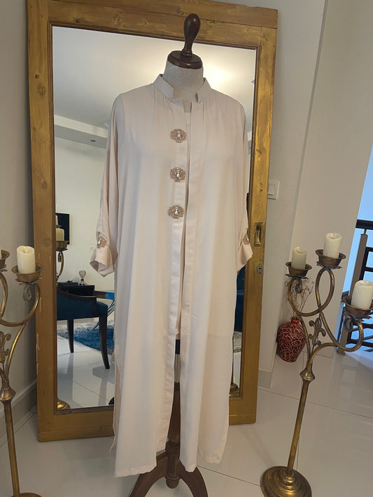 Ivory long Jacket with inner and Culottes
