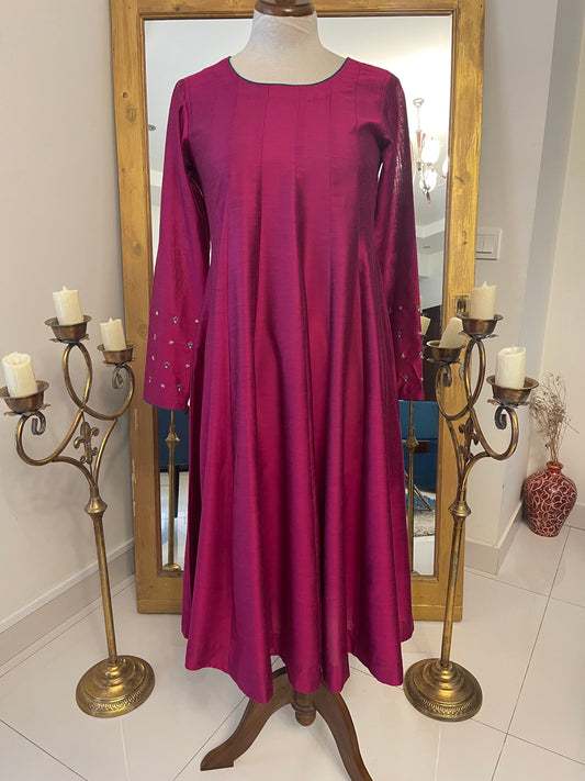 Magenta Aline panelled dress
