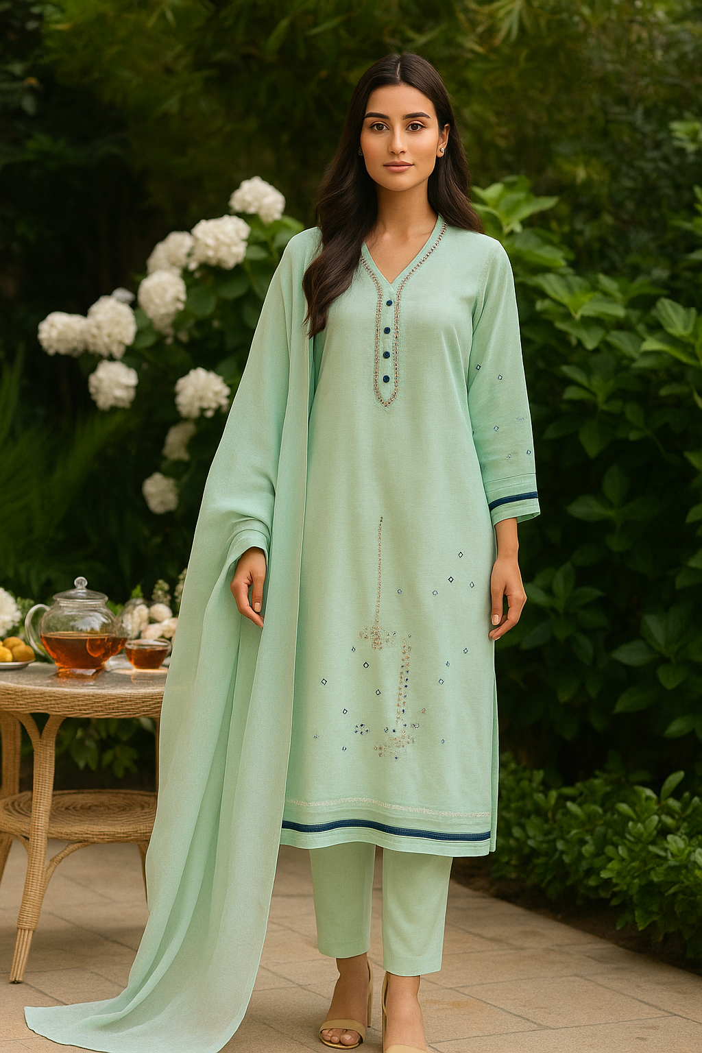 HK 89 light ferozi Cotton net