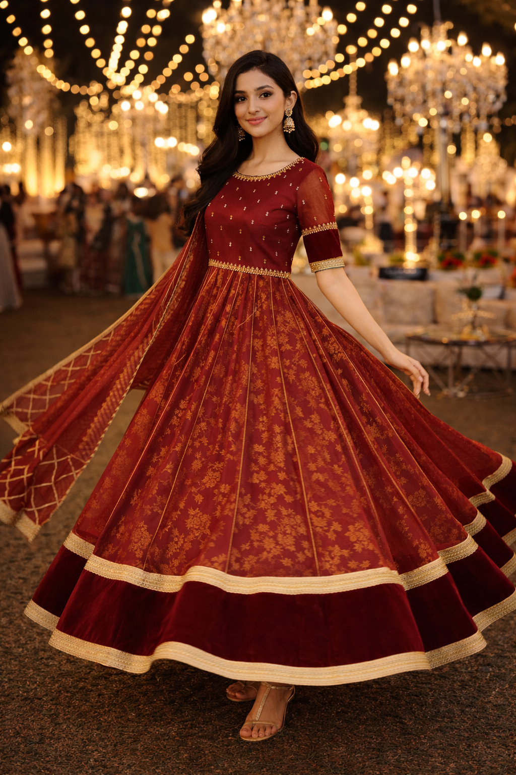 HK 103 Red Anarkali