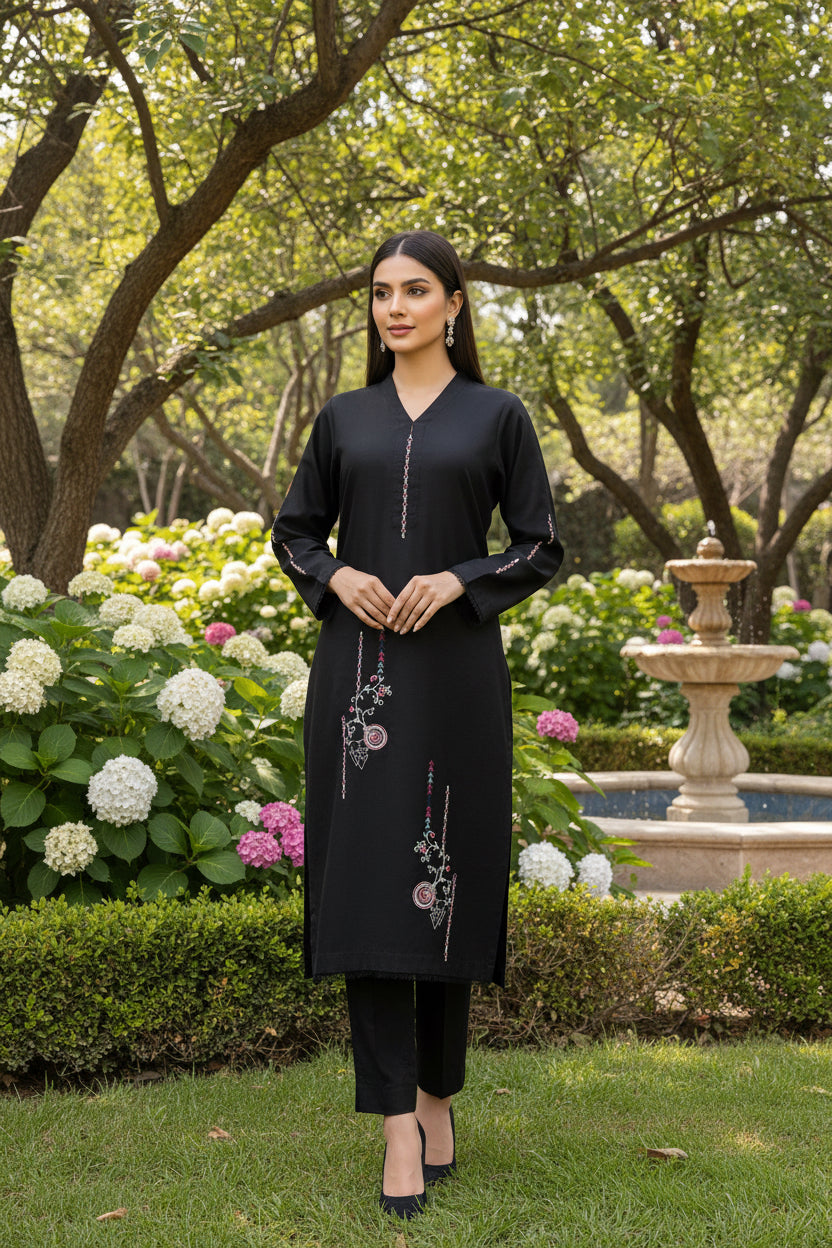 HK 110 Black magenta Purple Dupatta