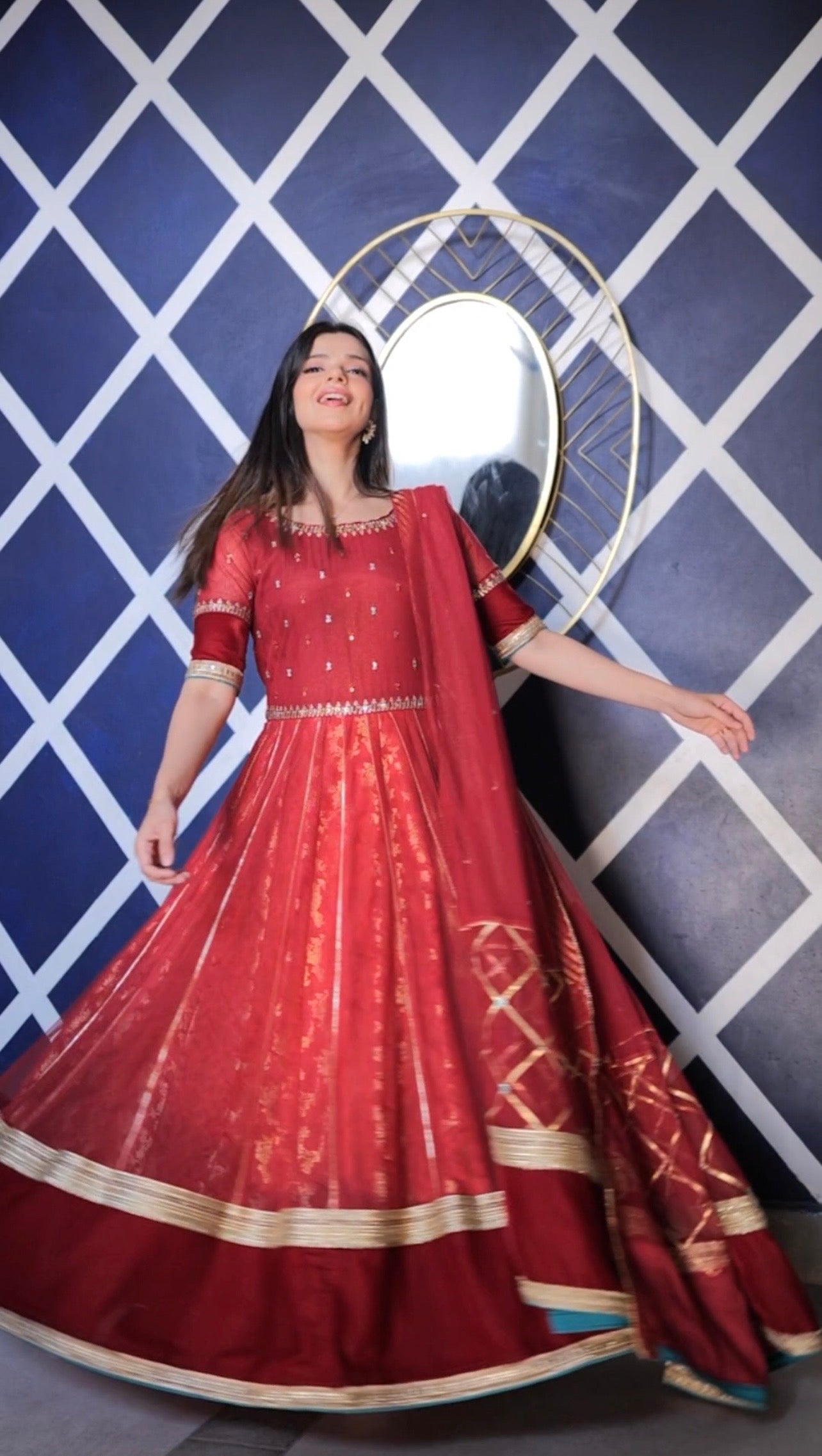 HK 103 Red Anarkali