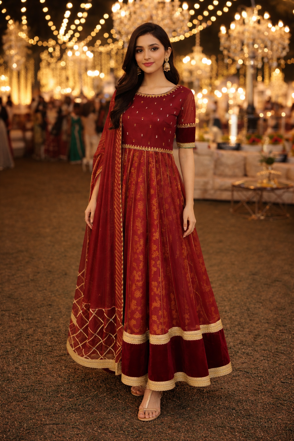 HK 103 Red Anarkali