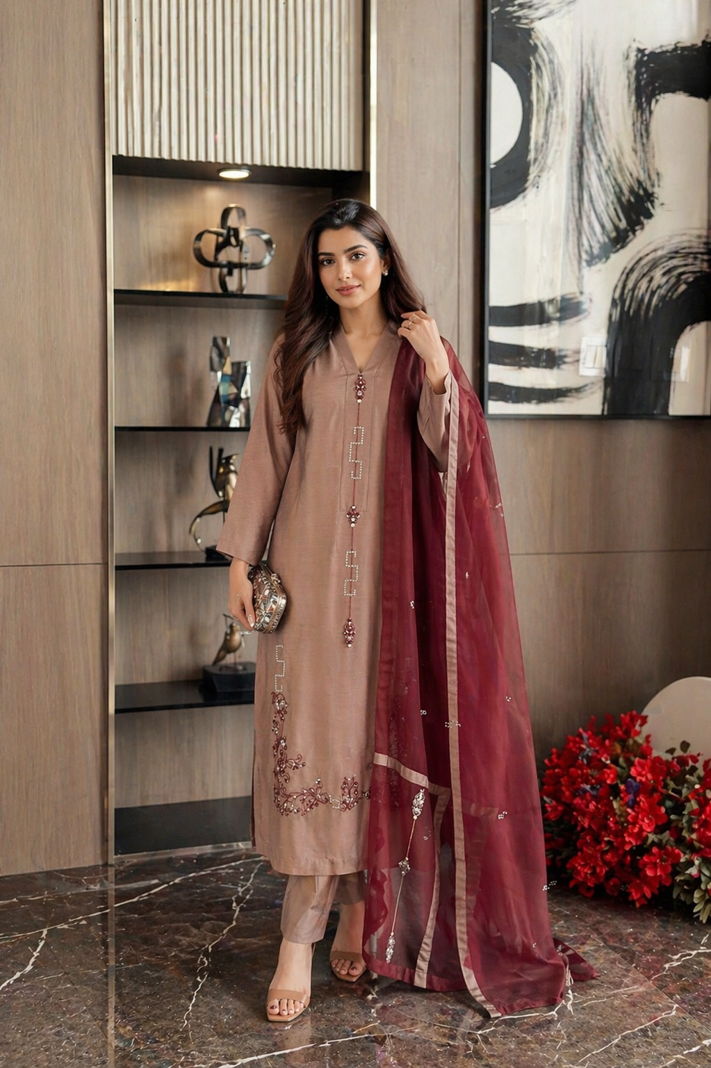 HK 135 Coffe brown with Marron