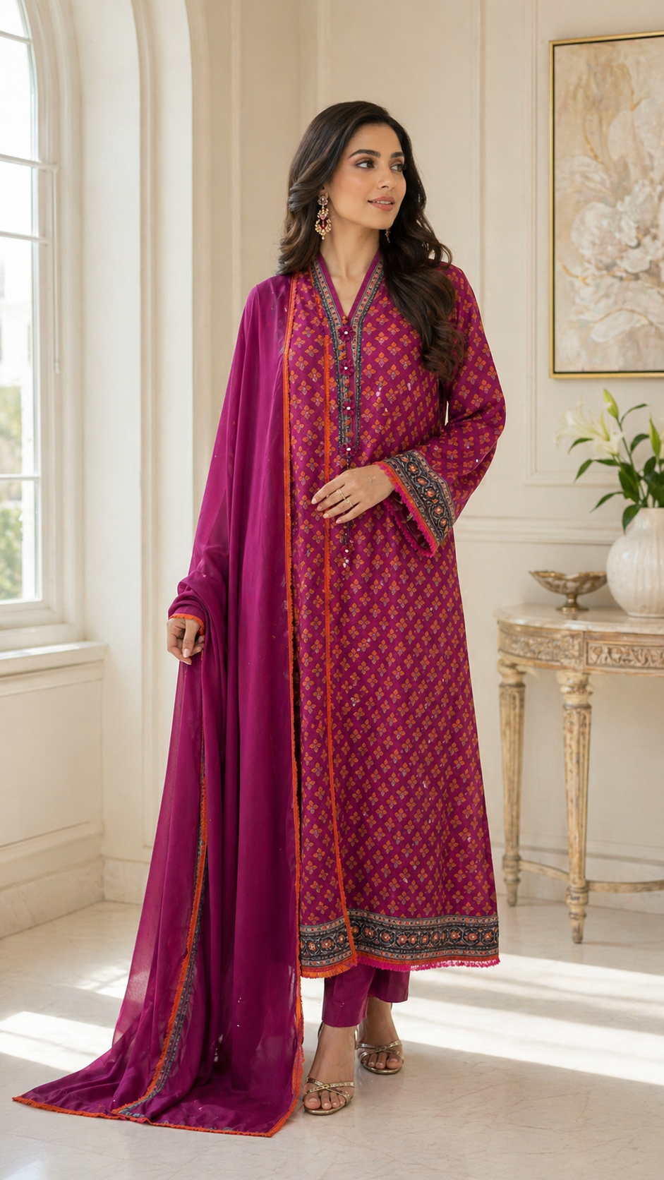 HK 139 Printed Magenta Purple