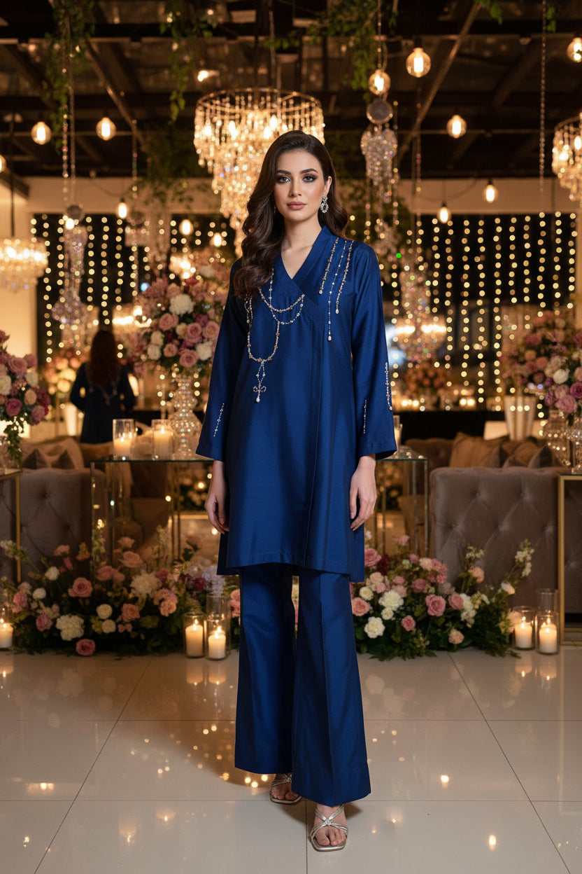 HK 108 Royal blue with Jewelled Motifs