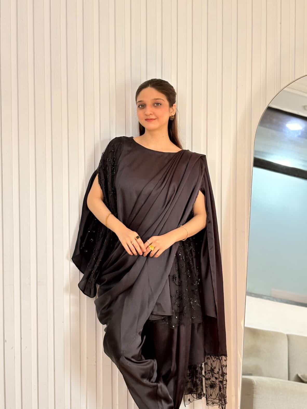 HK 134 Black Drape dress