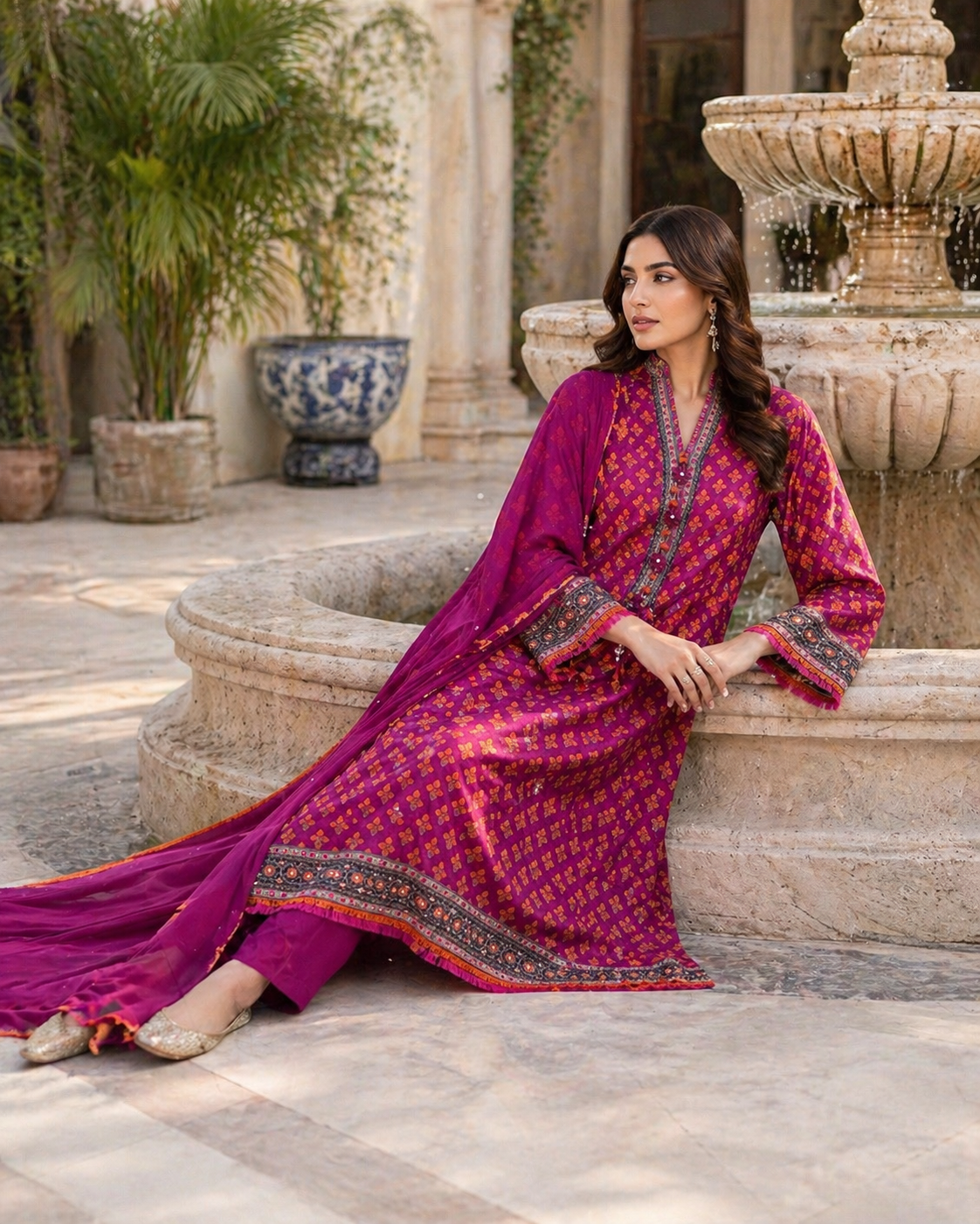 HK 139 Printed Magenta Purple