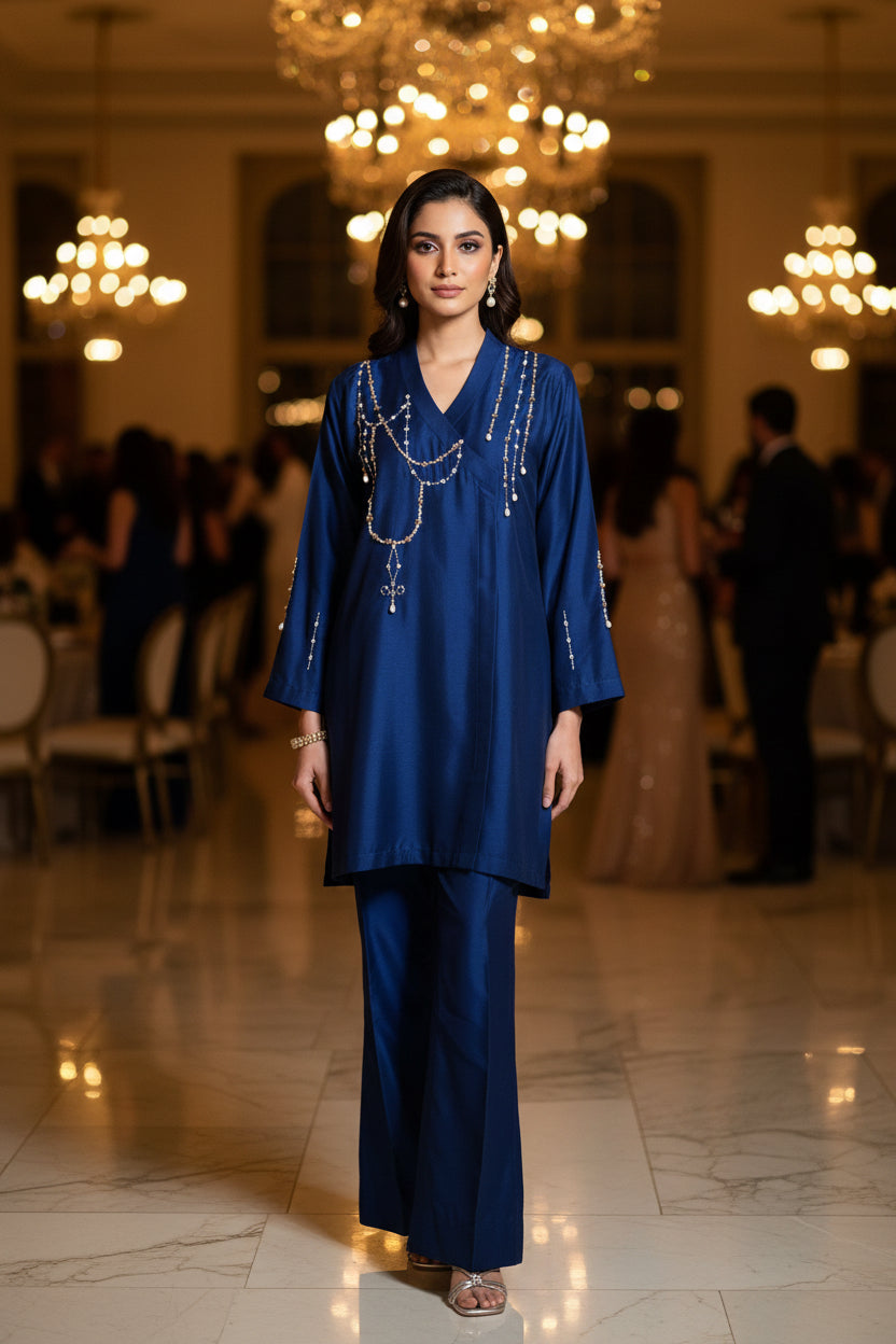 HK 108 Royal blue with Jewelled Motifs