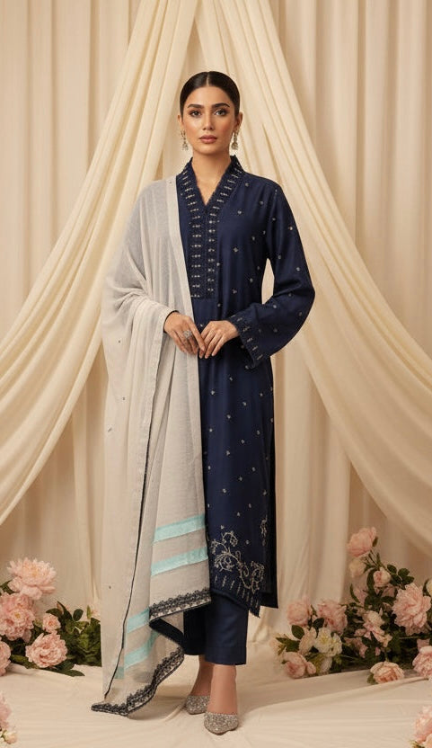 HK 130 Dark Blue with Ivoury