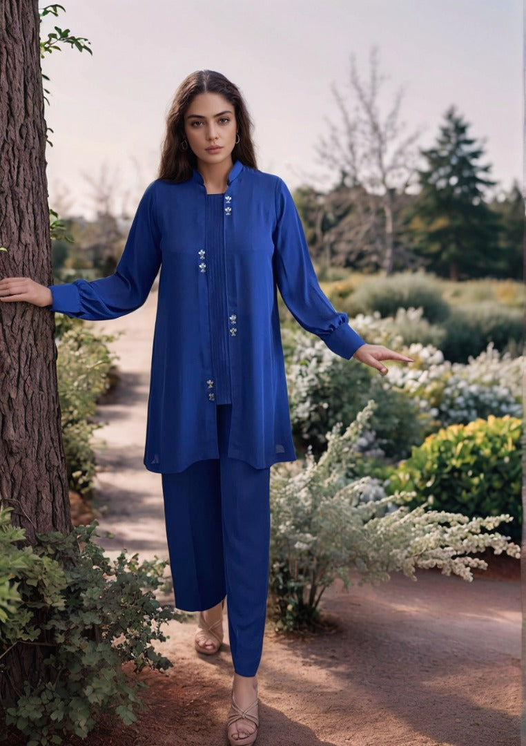 HK 60 Royal blue Georgette