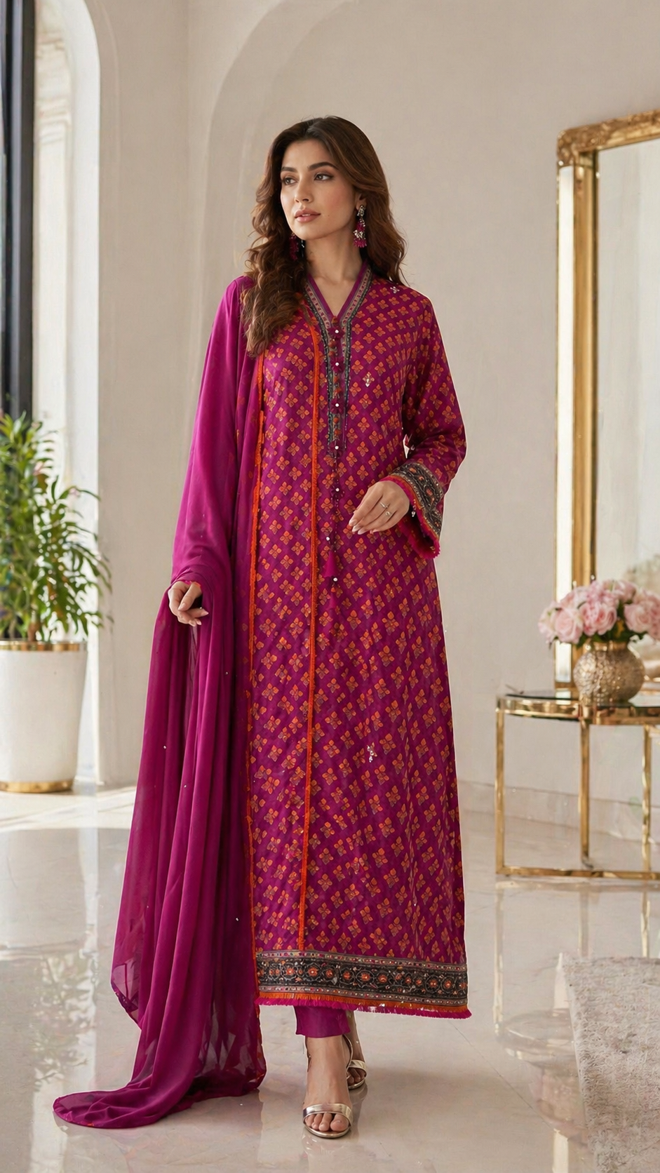 HK 139 Printed Magenta Purple