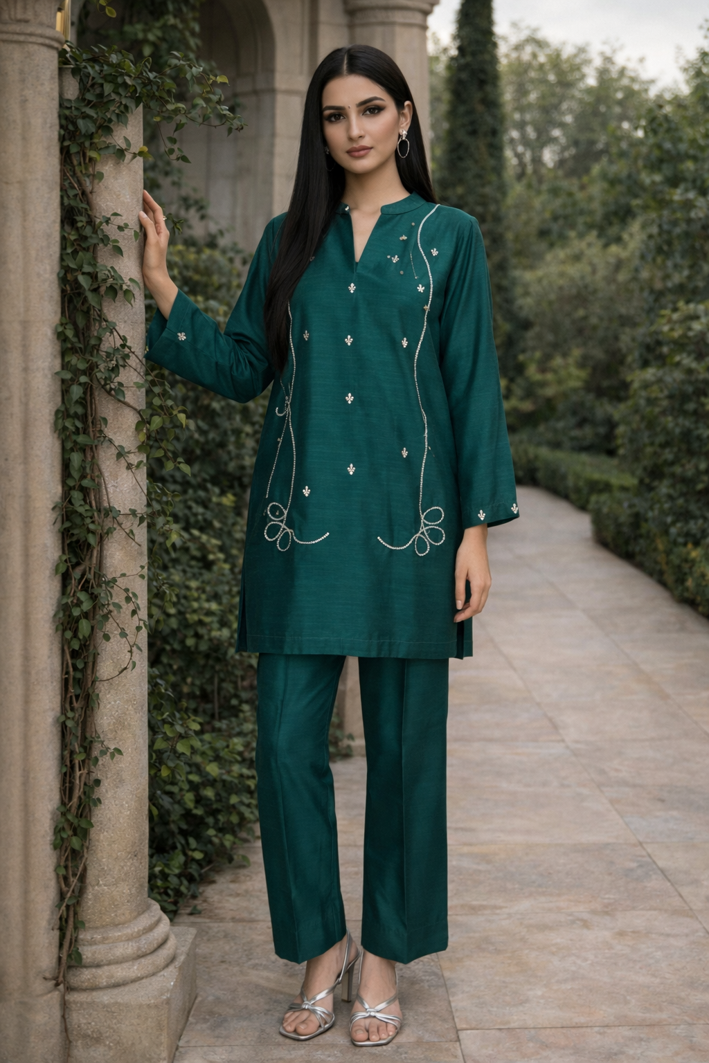 HK44 Sea green with Swirls