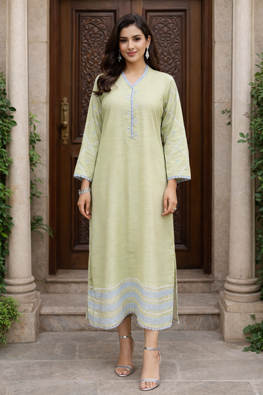 Light Green shirt with laces