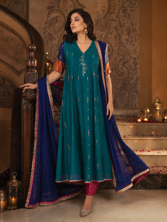 HK 95 Turquoise A-line frock