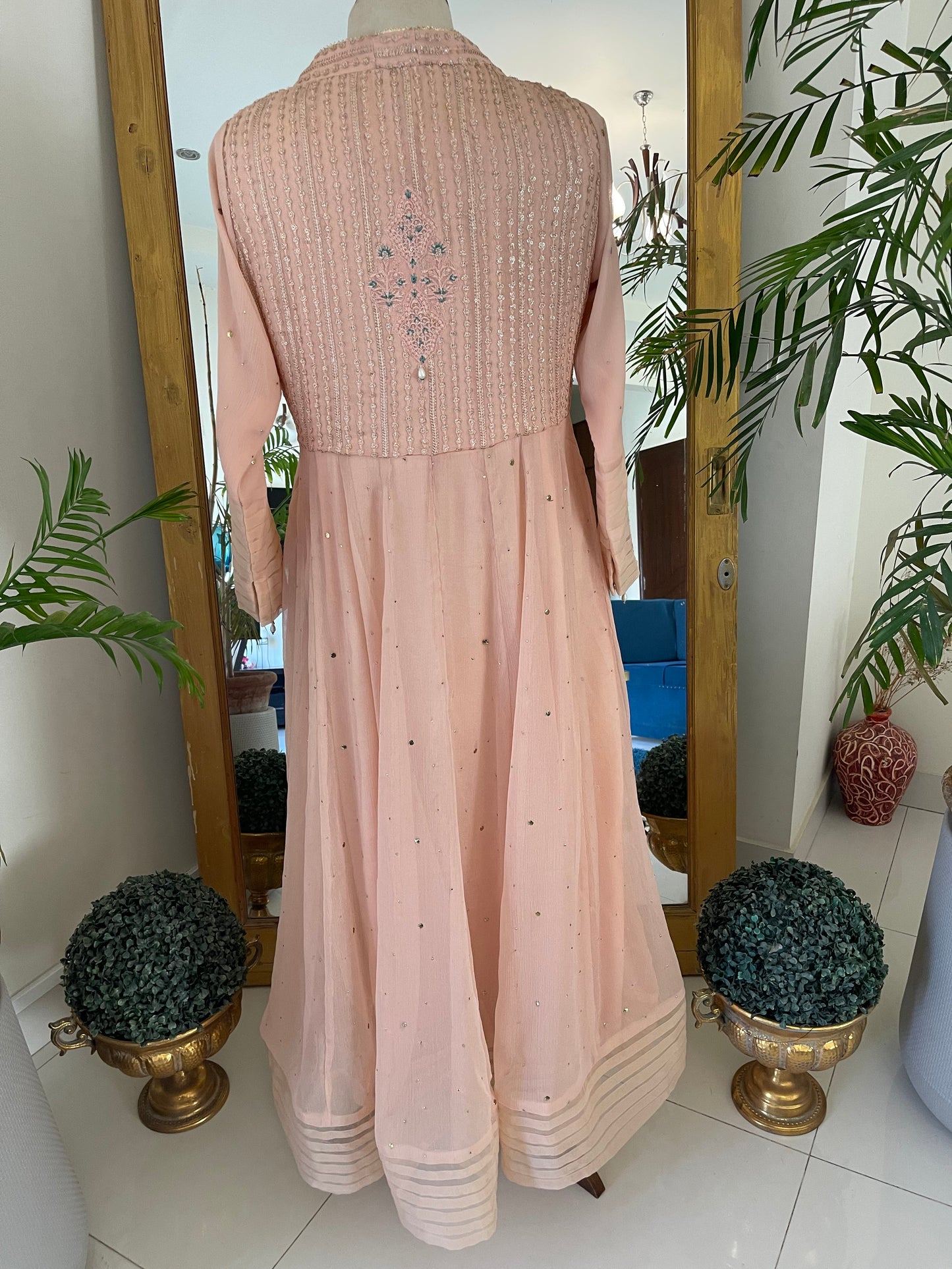 Peach Chiffon Koti Dress