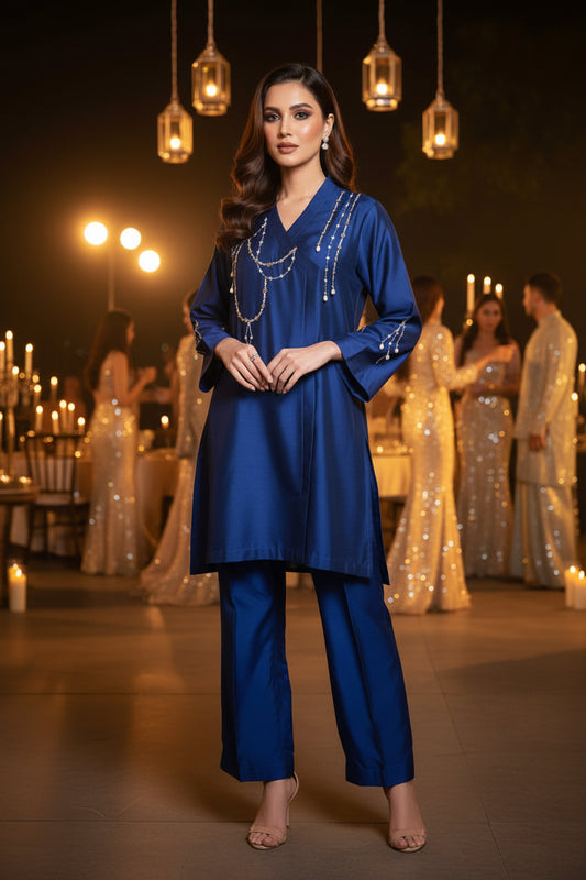 HK 108 Royal blue with Jewelled Motifs